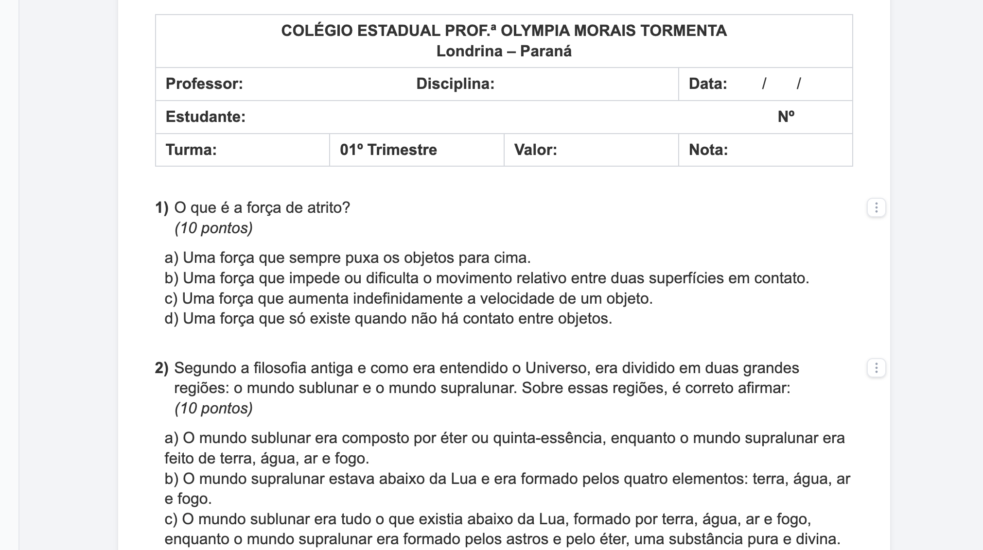 Preview do PDF gerado